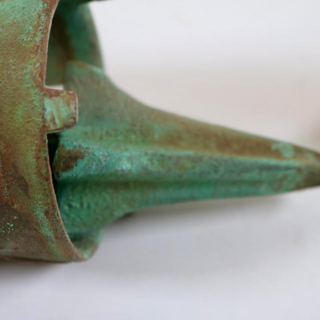 Paolo Soleri Vintage Paolo Soleri Heavy Verdigris Bronze Bell Wind Chime for Arcrosanti For Sale - Image 4 of 10