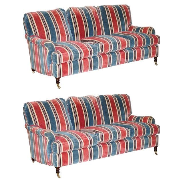 Set of Signature Scroll Arm Sofas from Howard & Sons For Sale