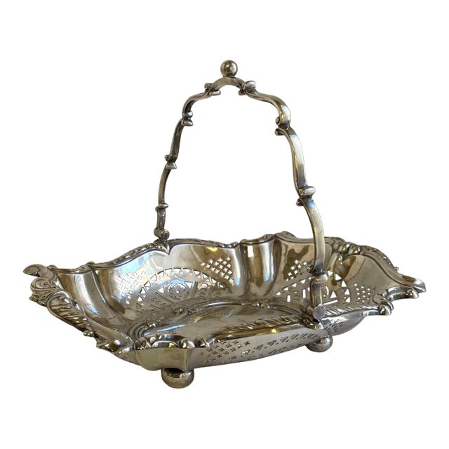 Late 19th Century Victorian Silver Plate Fruit Basket For Sale