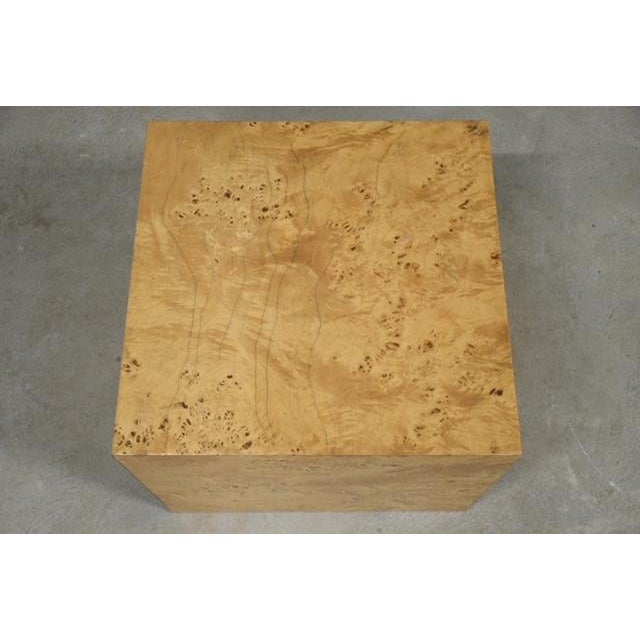 Wood 1960s Burl Cube End Table by Milo Baughman For Sale - Image 7 of 8