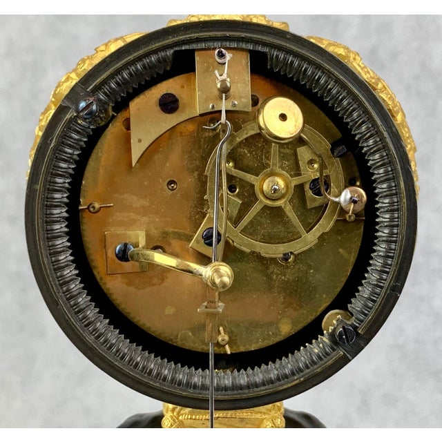 Early 19th Century Empire Period Bronze Doré and Patinated Bronze Clock Depicting Atlas For Sale - Image 9 of 13