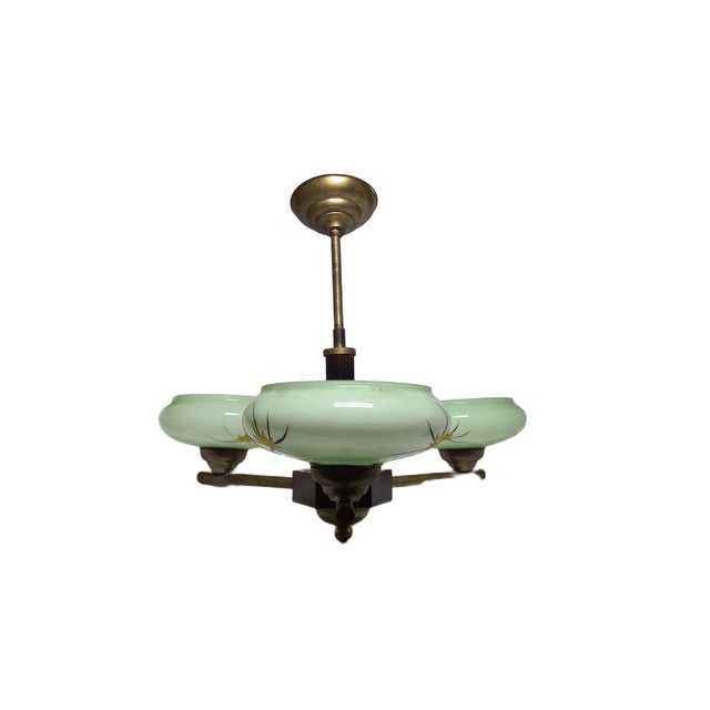Art Deco Style Bakelite Chandelier, Poland, 1950s For Sale - Image 15 of 15