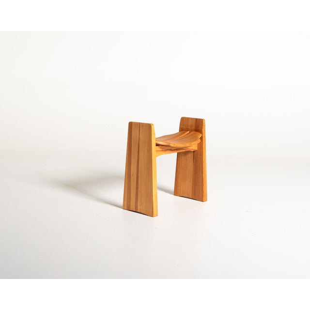 Brown Jonte Stool in Pine by Gilbert Marklund for Furusnickarn Ab, Sweden, 1969 For Sale - Image 8 of 8
