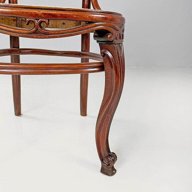 Antique Italian Wood and Vienna Straw Chairs with Curl Details, 1890s, Set of 4 For Sale - Image 16 of 18