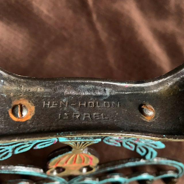 Vintage Mid 20th Century Menorah From Israel For Sale - Image 4 of 13