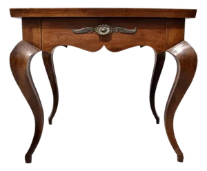 French Country Side Table Cabriole Leg Hoof Feet