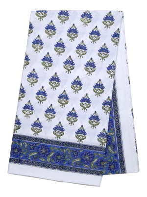Blossom Tablecloth, 4-seat table - Blue