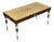 Vintage Coffee Table with Polished and Painted Travertine Top, 1950s For Sale