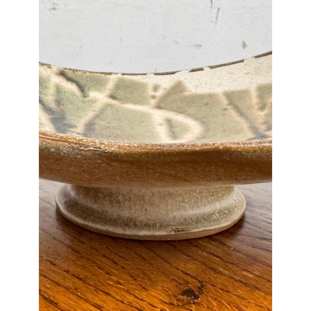 Organic Modern Ceramic Footed Bowl, Vintage For Sale - Image 10 of 12
