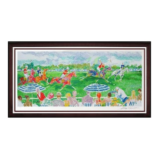 2005 Polo Panorama Modern Green Serigraph LeRoy Neiman For Sale