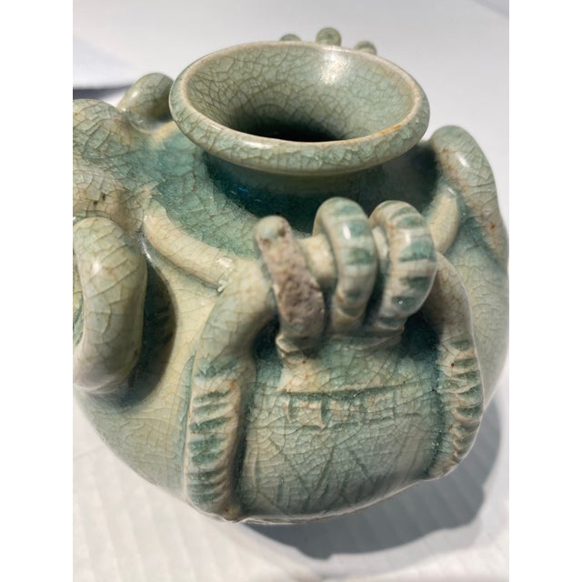 Vintage Thai Sawankholok Celadon Elephant Jar For Sale - Image 9 of 11
