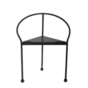 Postmodern Metallic Tripod Chair, Italy, 1980s