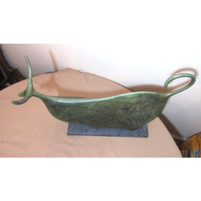 1990s Large Modern Itzik Benshalom Bull Figural Marble Patinated Bronze Statue #3/9 For Sale In New York - Image 6 of 10