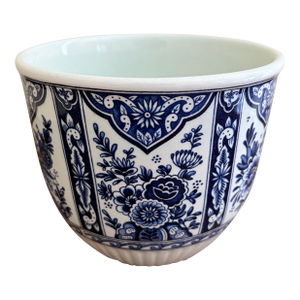 Vintage Royal Boch Delft Blue and White Chinoiserie Cachepot Planter