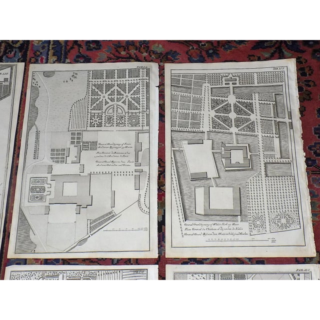 Realism Antique 18th C. Palatial Garden Plan Imperial Folio Copperplate Engravings - Set of 6 For Sale - Image 3 of 8
