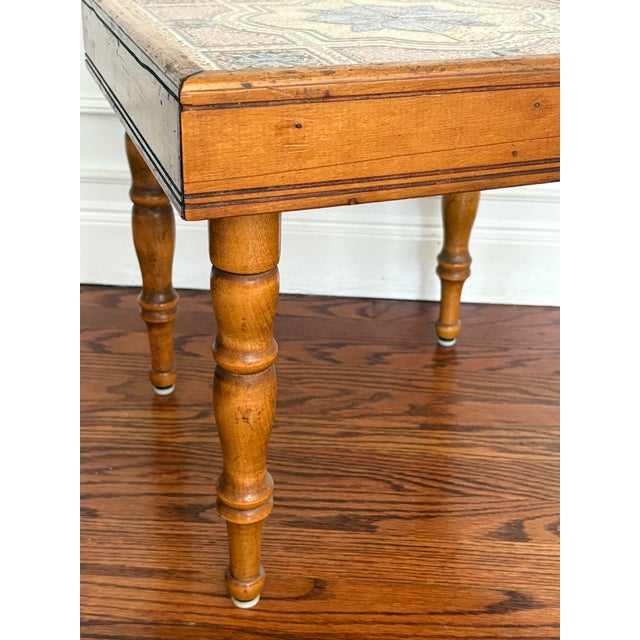 Tan Mid Century Danish Style Tile Accent /Tea Table For Sale - Image 8 of 12