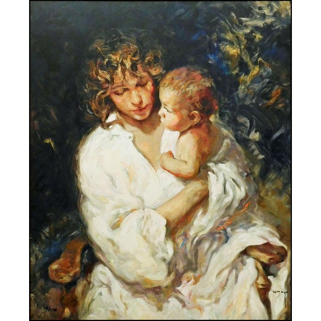 1990s 1990s Royo "Maternidad" Mother& Baby Framed Art Serigraph S Board Hand Signed For Sale - Image 5 of 6