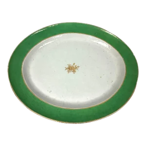 18th Century Chinese Export Platter With Gold Accent Floral Center