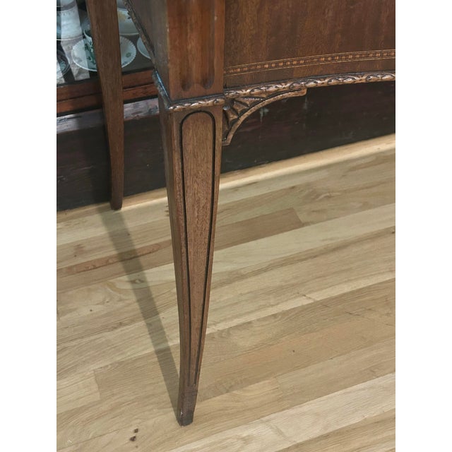 Wood Antique Late 19th Century French Style Fold Top Game Table With Inlay and Carved Trim For Sale - Image 7 of 12