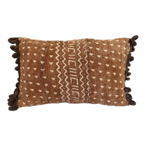 African Custom Made Bogolan Lumbar Mud Cloth Pillow 16.5"