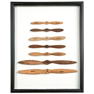 Framed Vintage Model Airplane Propellers For Sale