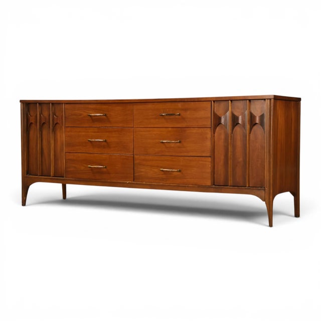 Brown Kent Coffey Perspecta Vintage Mid Century Modern 12 Drawer Lowboy Dresser C. 1960s For Sale - Image 8 of 15