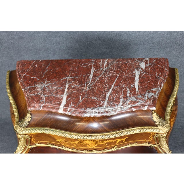 19th C French Louis XV Style Ormolu Mounted Marble Top Cabinet by Droward For Sale - Image 10 of 17