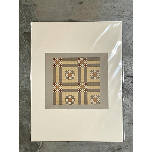 Vintage Geometric Tile Pattern Serigraph For Sale - Image 4 of 12