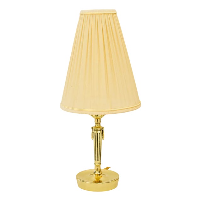 Art Deco Table Lamp with Fabric Shade, Vienna, Austria, 1920s For Sale