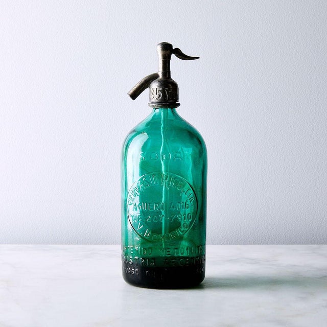 1940s Vintage Decorative Green Seltzer Bottle Chairish