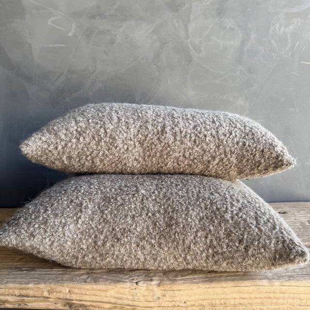 Textile Mohair and Curly Wool Pillow Cover With Zipper For Sale - Image 7 of 10