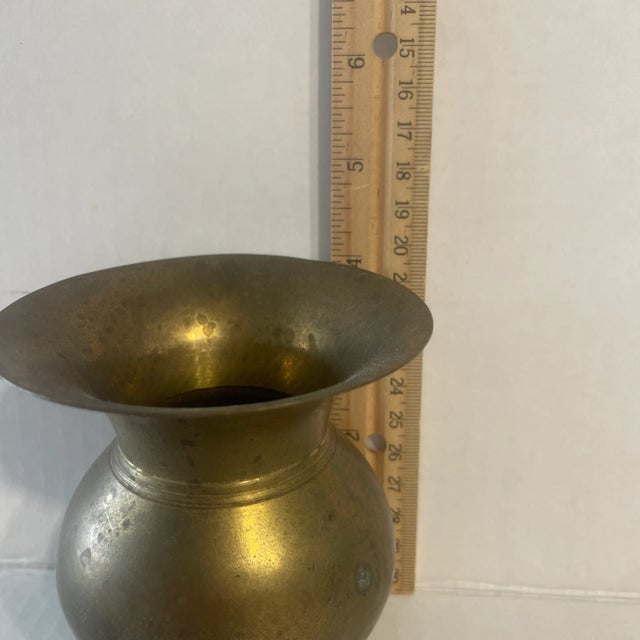 1980s Small Brass Vase For Sale - Image 5 of 6
