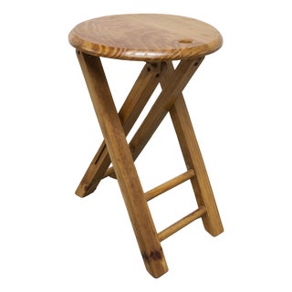 Folding Stool in Pine by Roger Tallon, 1960 For Sale
