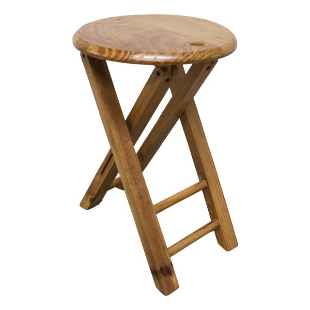 Folding Stool in Pine by Roger Tallon, 1960 For Sale