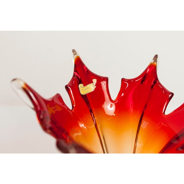 Orange and Red Murano Glass Vase from Fratelli Toso, 1960s For Sale - Image 12 of 15