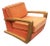 Art Deco Style Designer Walnut Low Armchair For Sale