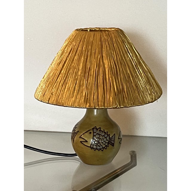 1960s Ceramic Fish Lamp by Olivier Petit, France, 1960s For Sale - Image 5 of 9
