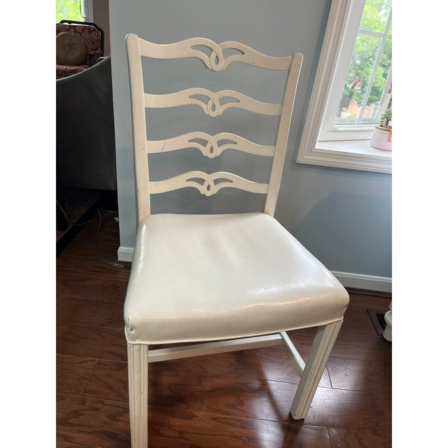Shabby Chic Dining Chairs Set of 4 Custom Designed by Dorothy Draper for 1948 Greenbrier Resort Renovation For Sale - Image 3 of 6