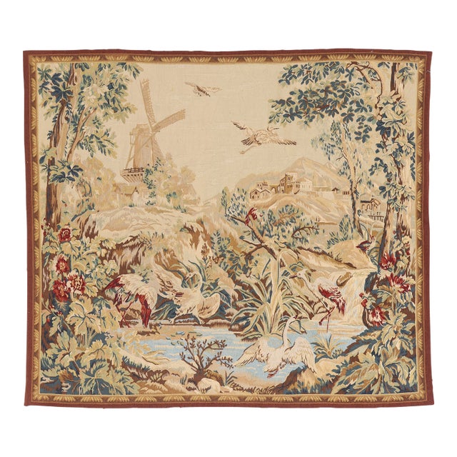 Vintage Chinese Aubusson Tapestry, 06'01 X 05'04 For Sale