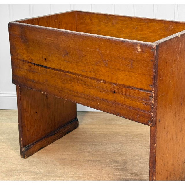 Antique Farmhouse Pine Bread Dough Box Trough Stand - 24" For Sale - Image 9 of 12