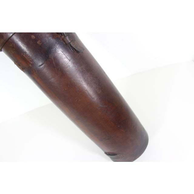 Antique Leather Canister Tube for Map Thermos Wine or Whiskey Bottle For Sale - Image 10 of 14