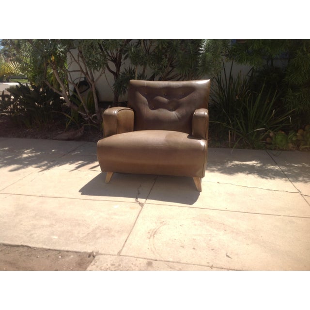 1950s Mid-Century Modern Leather Club Chair For Sale - Image 5 of 10