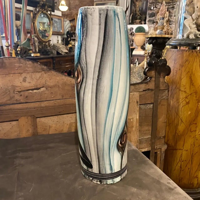 Fantoni 1950s Mid-Century Modern Ceramic Italian Umbrella Stand For Sale - Image 4 of 13