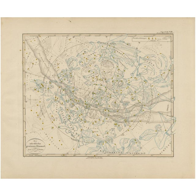Northern Hemisphere Astronomical Star Constellations Chart, 1858 For Sale - Image 10 of 10
