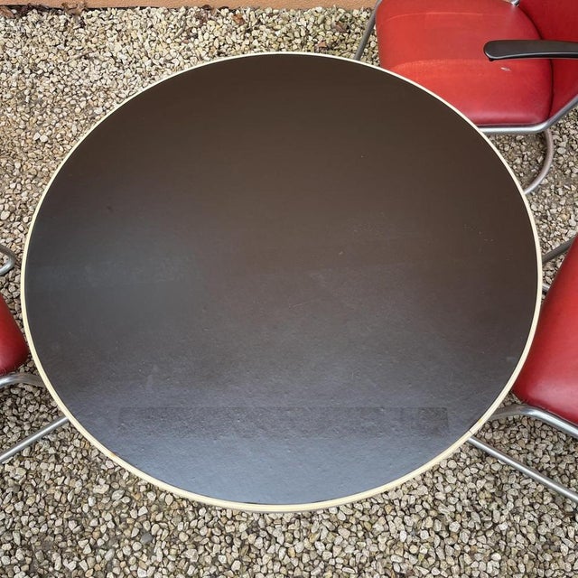 Bauhaus Table with Armchairs in Steel Tube Structure by Willem Hendrik Gispen, 1930, Set of 3 For Sale - Image 9 of 18