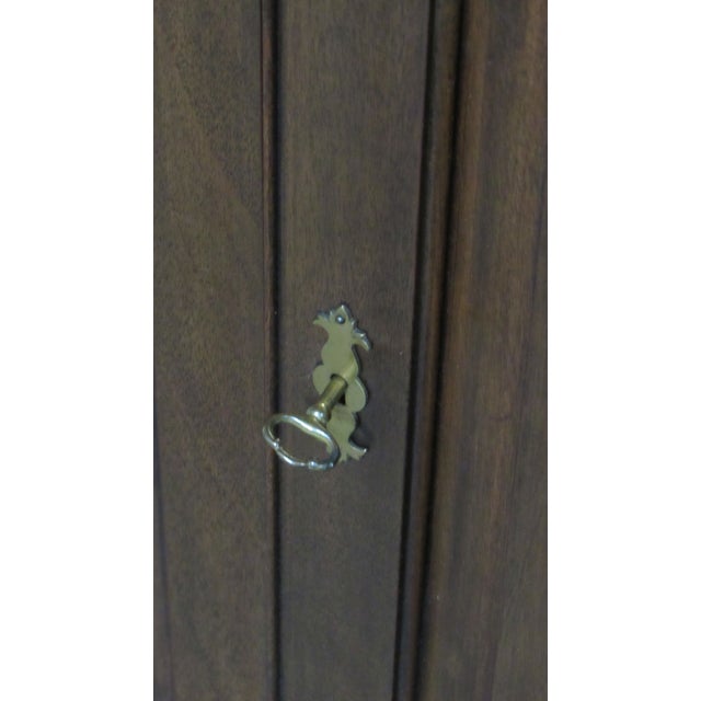 1980s Henkel Harris Mahogany Corner Cabinet Hutch Cupboard For Sale - Image 12 of 12