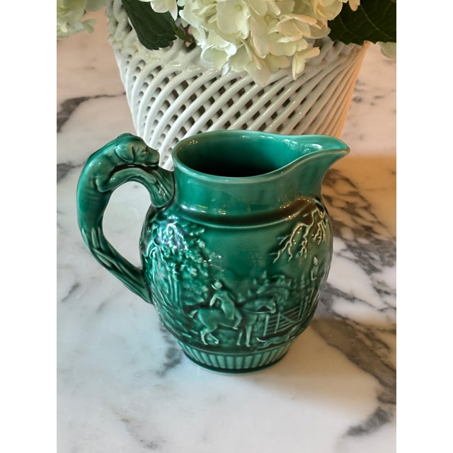 Vintage Wedgwood Etruria & Barlaston Hound-Handle Majolica Pitcher For Sale - Image 15 of 17