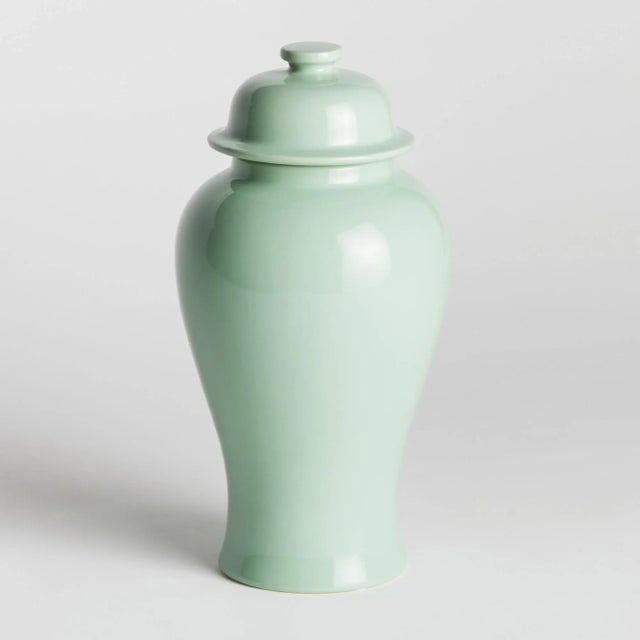 In an unexpected mini size for traditional ginger jars, this is a modern take on a classic. The soft green high gloss...
