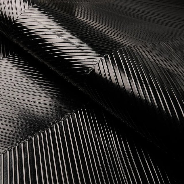 Schumacher Schumacher Chevron Texture Wallpaper in Onyx For Sale - Image 4 of 4