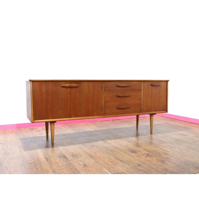 Wood 1960s Mid Century Modern Vintage Teak Credenza Sideboard For Sale - Image 7 of 14